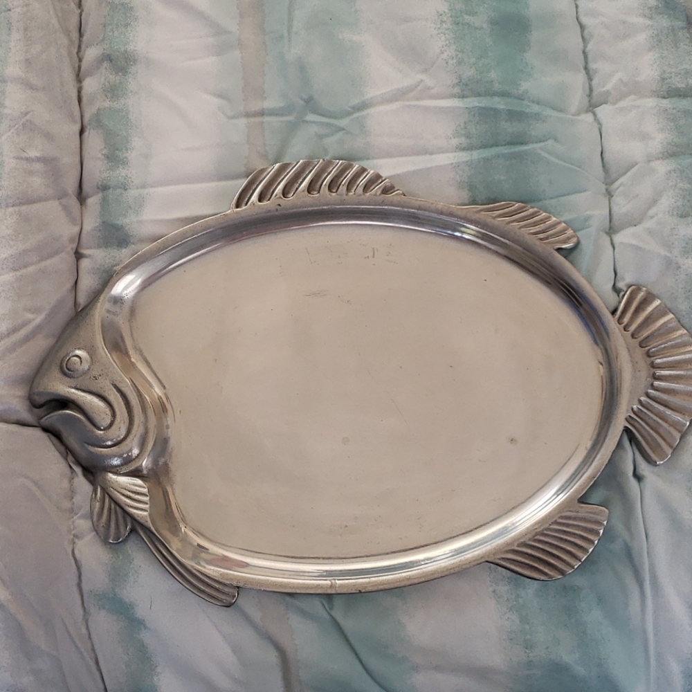 Vintage 1999 Pewtarex Fish Platter